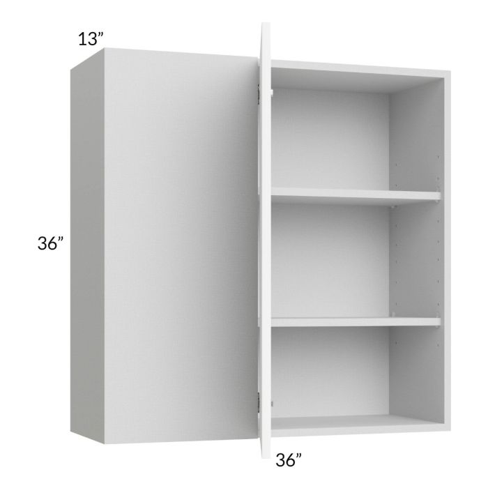 RTA Milan White Matte 36" x 36" Blind Corner Wall Cabinet-Right-Hinged Door on Left