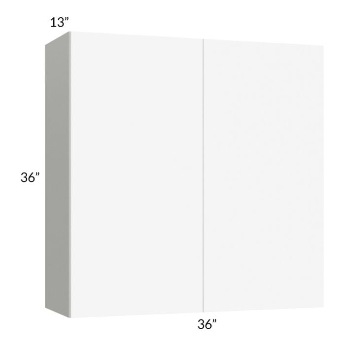 RTA Milan White Matte 36" x 36" Wall Cabinet with 1 Finished End Panel