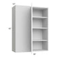 RTA Milan White Matte 36" x 42" Blind Corner Wall Cabinet-Left-Hinged Door on Right with 1 Finished End Panel