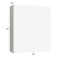 RTA Milan White Matte 36" x 42" Wall Cabinet with 1 Finished End Panel