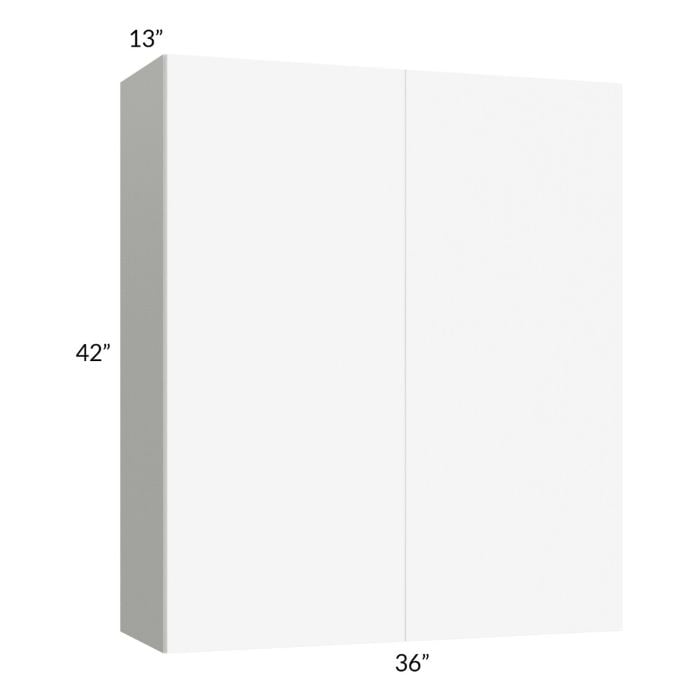 RTA Milan White Matte 36" x 42" Wall Cabinet with 1 Finished End Panel