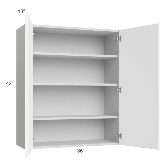 RTA Milan White Matte 36" x 42" Wall Cabinet with 2 Finished End Panels