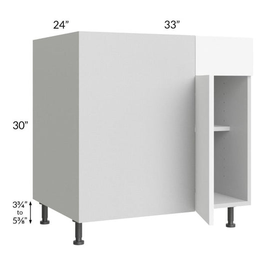 RTA Milan White Matte 39" - 42" Blind Base Corner Cabinet-Left-Hinged Door on Right