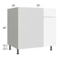 RTA Milan White Matte 39" - 42" Blind Base Corner Cabinet-Right-Hinged Door on Left with 2 Finished Sides