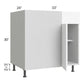RTA Milan White Matte 39" - 42" Blind Base Corner Cabinet-Right-Hinged Door on Left with 2 Finished Sides