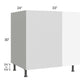 RTA Milan White Matte 39" - 42" Full Height Door Blind Base Corner Cabinet-Right-Hinged Door on Left with 1 Finished Side