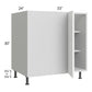 RTA Milan White Matte 39" - 42" Full Height Door Blind Base Corner Cabinet-Right-Hinged Door on Left with 2 Finished Sides