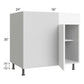 RTA Milan White Matte 42" - 45" Blind Base Corner Cabinet-Left-Hinged Door on Right with 1 Finished Side