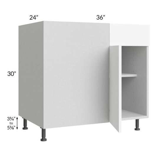 RTA Milan White Matte 42" - 45" Blind Base Corner Cabinet-Left-Hinged Door on Right