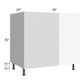 RTA Milan White Matte 42" - 45" Full Height Door Blind Base Corner Cabinet-Left-Hinged Door on Right with 2 Finished Sides