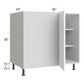 RTA Milan White Matte 42" - 45" Full Height Door Blind Base Corner Cabinet-Left-Hinged Door on Right