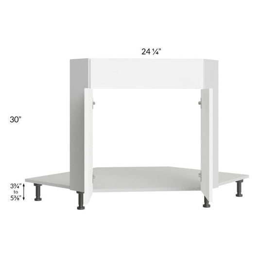 RTA Milan White Matte 42" Full Height Door Diagonal Corner Sink Front with Sink Tilt-Out
