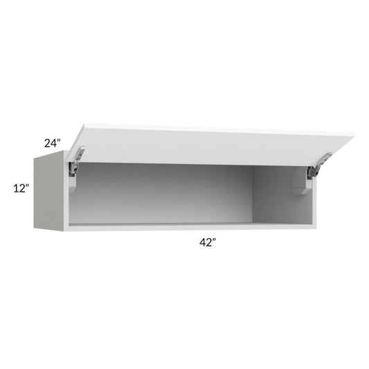 RTA Milan White Matte 42" x 12" x 24" Lift-Up Door Wall Cabinet