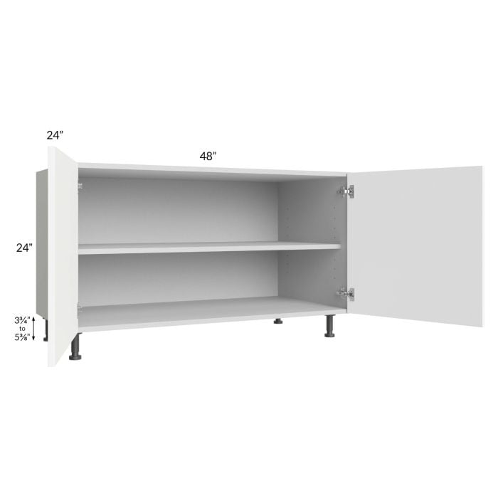 RTA Milan White Matte 48" 2-Door Range Top Base Cabinet