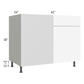 RTA Milan White Matte 48" - 51" Blind Base Corner Cabinet-Left-Hinged Door on Right with Soft Close Blind Pull-Out Shelves