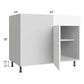 RTA Milan White Matte 48" - 51" Blind Base Corner Cabinet-Right-Hinged Door on Left