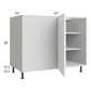 RTA Milan White Matte 48" - 51" Full Height Door Blind Base Corner Cabinet-Left-Hinged Door on Right with 1 Finished Side