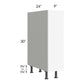 RTA Milan White Matte 9" Full Height Door Base Cabinet-Left Hinged with 1 Finished Side