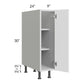 RTA Milan White Matte 9" Full Height Door Base Cabinet-Left Hinged with 2 Finished Sides and Spice Pull-Out