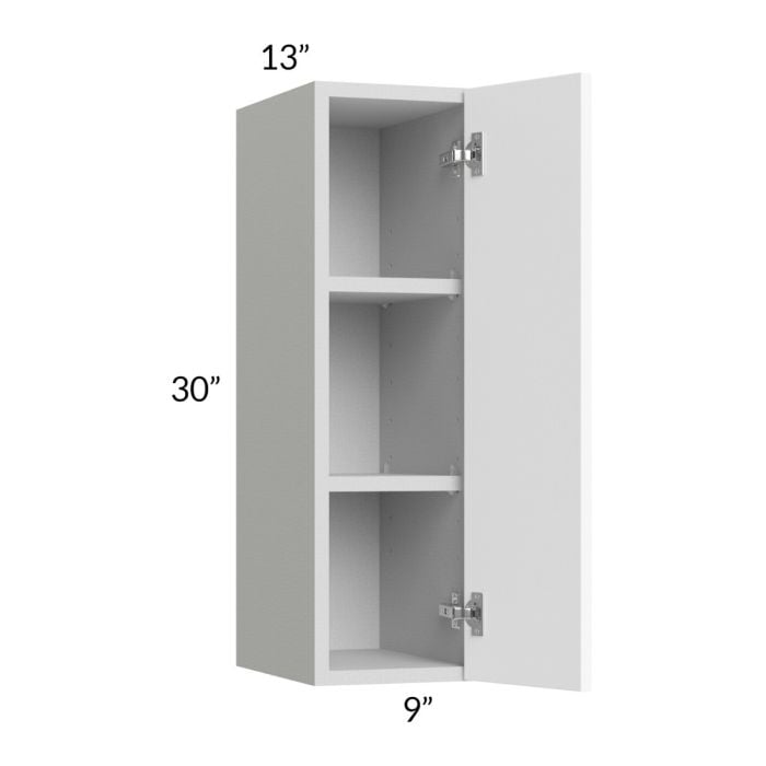 RTA Milan White Matte 9" x 30" Wall Cabinet-Right Hinged with 2 Finished Sides