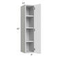 RTA Milan White Matte 9" x 42" Wall Cabinet-Left Hinged with 1 Finished Side