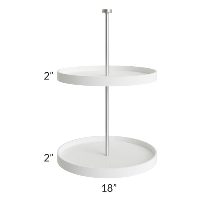 RTA Milan White Matte Plastic Lazy Susan Insert for a 24" x 30" Diagonal Corner Wall Cabinet