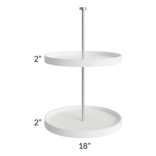 RTA Milan White Matte Plastic Lazy Susan Insert for a 24" x 30" Diagonal Corner Wall Cabinet
