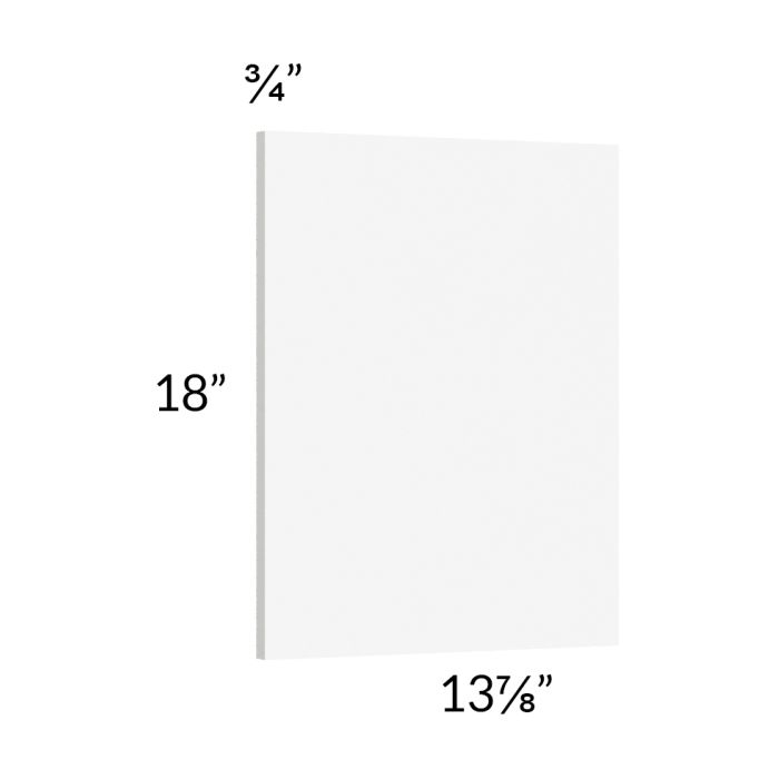 RTA Milan White Matte Wainscot 18" Wall Panel (for 13" deep cabinets)