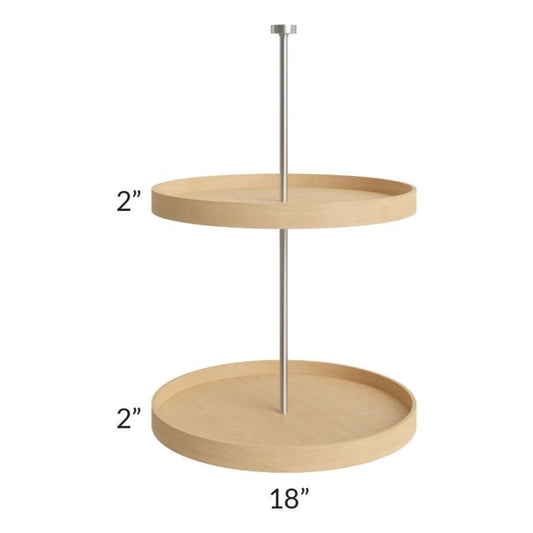 RTA Milan White Matte Wood Lazy Susan Insert for a 24" x 30" Diagonal Corner Wall Cabinet