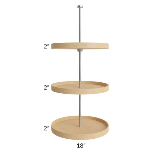 RTA Milan White Matte Wood Lazy Susan Insert for a 24" x 36" or 24" x 42" Diagonal Corner Wall Cabinet