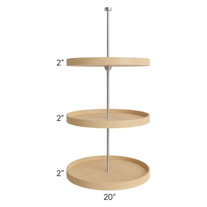 RTA Milan White Matte Wood Lazy Susan Insert for a 27" x 30" Diagonal Corner Wall Cabinet