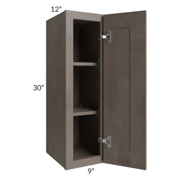 RTA Natural Grey Shaker 09" x 30" Wall Cabinet with 2 Decorative End Panels