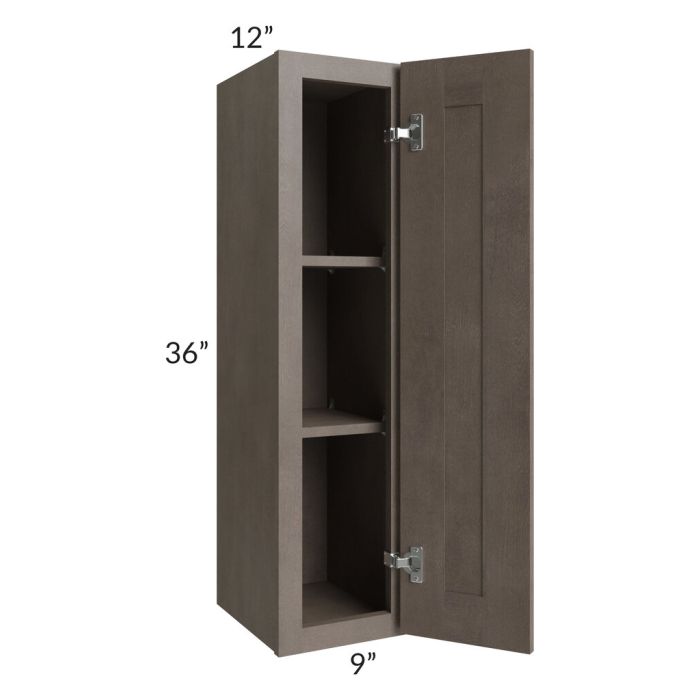 RTA Natural Grey Shaker 09" x 36" Wall Cabinet with 1 Decorative End Panel