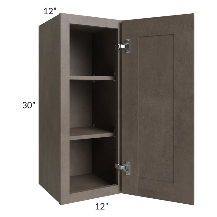 RTA Natural Grey Shaker 12" x 30" Wall Cabinet with 2 Decorative End Panels