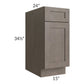 RTA Natural Grey Shaker 15" Base Cabinet with 1 Roll Out Tray