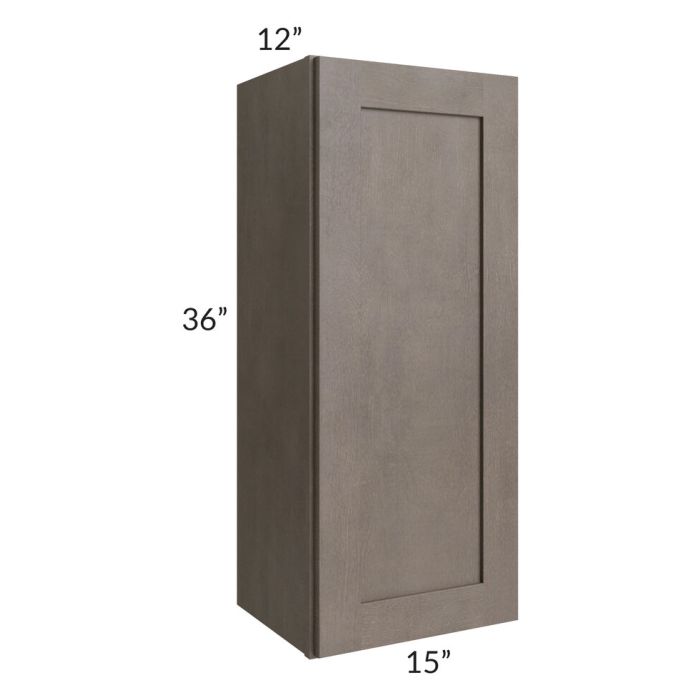 RTA Natural Grey Shaker 15" x 36" Wall Cabinet with 2 Decorative End Panels