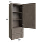 RTA Natural Grey Shaker 18" x 48" Wall Cabinet With Drawers with Glass Door