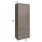 RTA Natural Grey Shaker 18" x 48" Wall Cabinet With Drawers with Glass Door