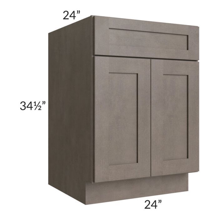 RTA Natural Grey Shaker 24" Base Cabinet with 1 Roll Out Tray