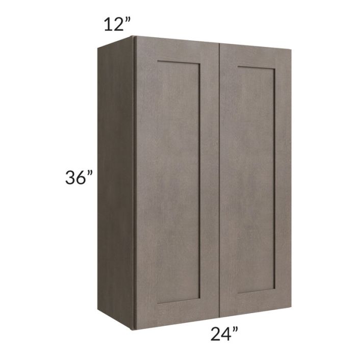 RTA Natural Grey Shaker 24" x 36" Wall Cabinet with 1 Decorative End Panel