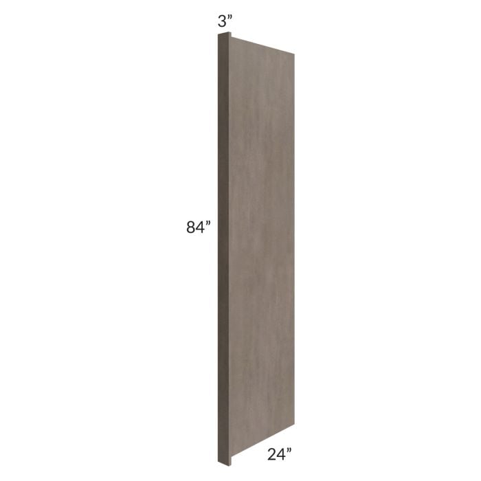 RTA Natural Grey Shaker 24" x 84" Refrigerator End Panel with a 3" Return - Cut in Half