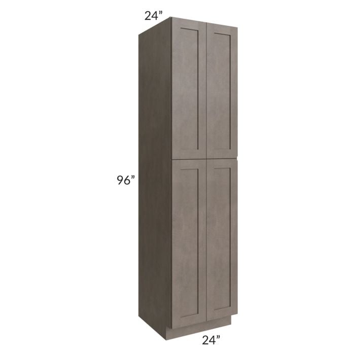 RTA Natural Grey Shaker 24" x 96" Wall Pantry with 2 Decorative End Panels