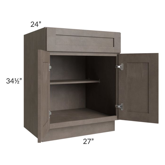 RTA Natural Grey Shaker 27" Base Cabinet with 1 Decorative End Panel