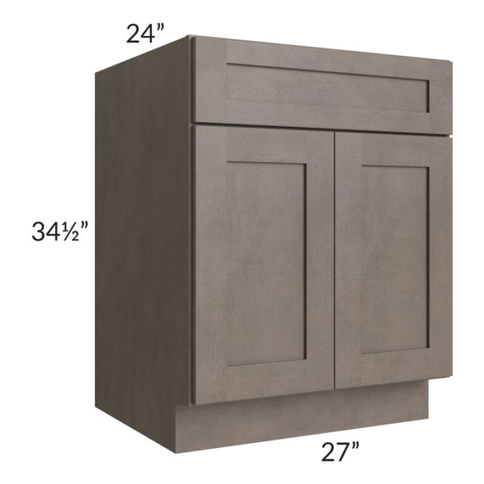 RTA Natural Grey Shaker 27" Base Cabinet with 1 Decorative End Panel