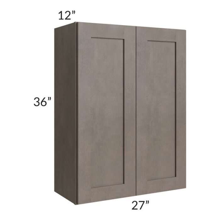 RTA Natural Grey Shaker 27" x 36" Wall Cabinet with 1 Decorative End Panel