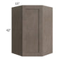 RTA Natural Grey Shaker 27" x 42" x 15" Wall Diagonal Corner Cabinet