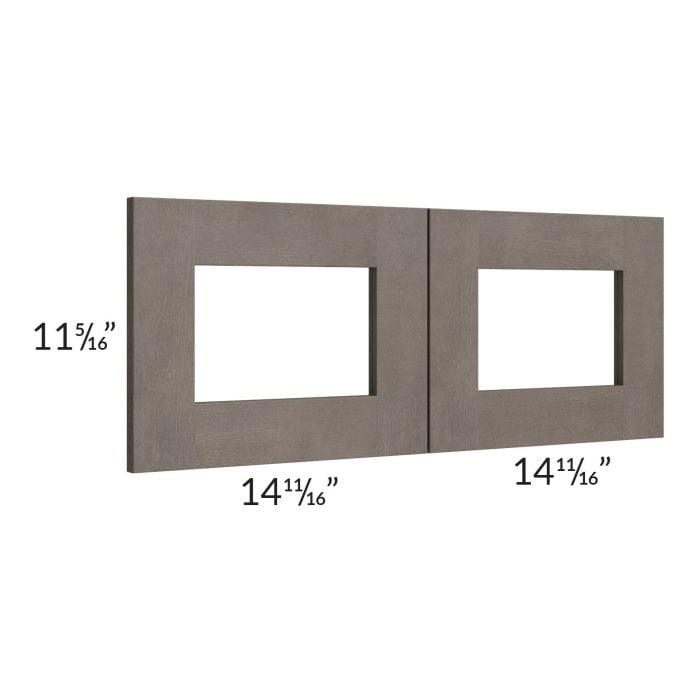 RTA Natural Grey Shaker 30" x 12" Glass Doors Only with Glass Included