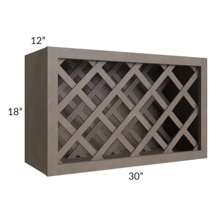 RTA Natural Grey Shaker 30" x 18" Wine Rack Cabinet