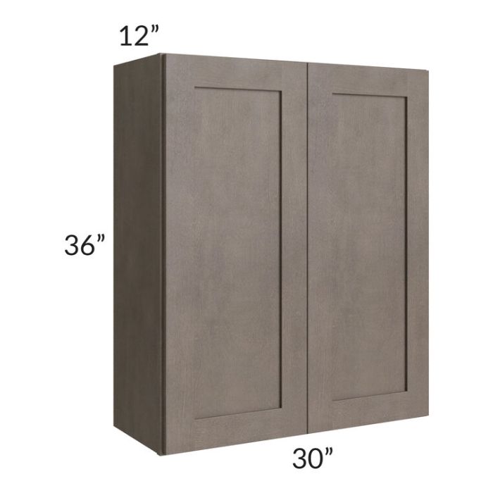 RTA Natural Grey Shaker 30" x 36" Wall Cabinet with Glass Door