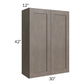 RTA Natural Grey Shaker 30" x 42" Wall Cabinet with Glass Door